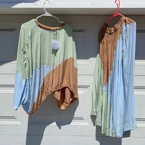 S/W/F matching blouse and mid length skirt. NWT